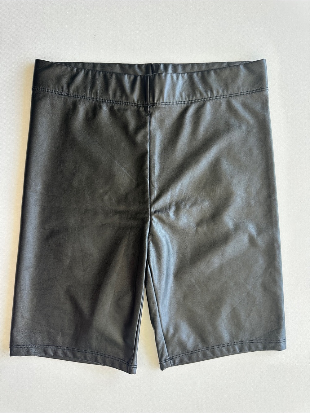 Women's Black pleather Shorts